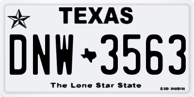 TX license plate DNW3563