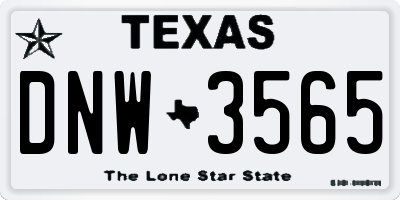 TX license plate DNW3565