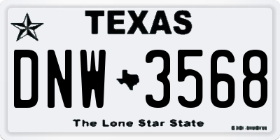 TX license plate DNW3568