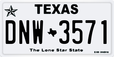 TX license plate DNW3571