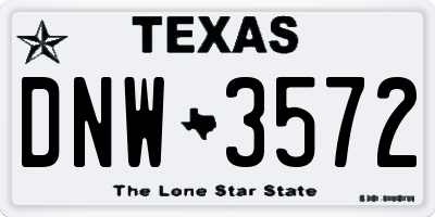 TX license plate DNW3572