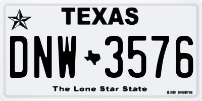 TX license plate DNW3576