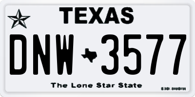 TX license plate DNW3577