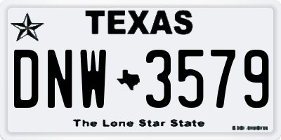 TX license plate DNW3579