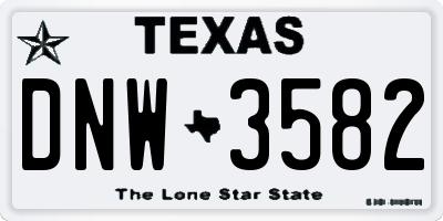 TX license plate DNW3582