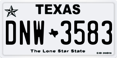 TX license plate DNW3583