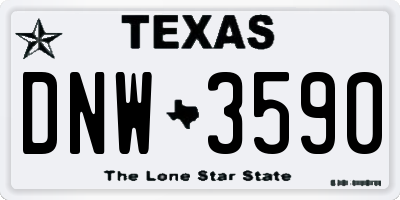 TX license plate DNW3590