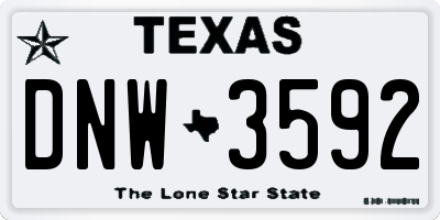 TX license plate DNW3592