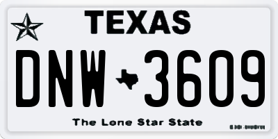 TX license plate DNW3609