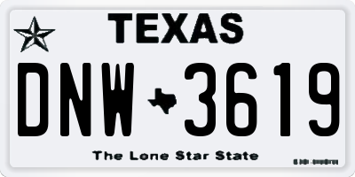 TX license plate DNW3619