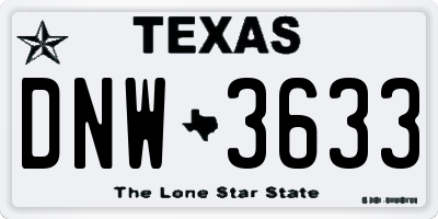 TX license plate DNW3633