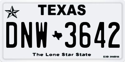 TX license plate DNW3642