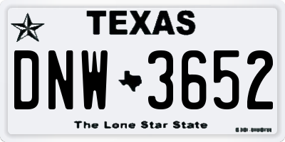 TX license plate DNW3652