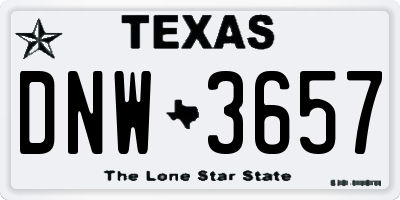 TX license plate DNW3657