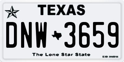 TX license plate DNW3659
