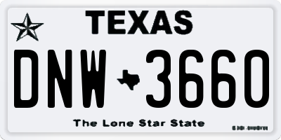TX license plate DNW3660