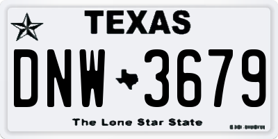 TX license plate DNW3679