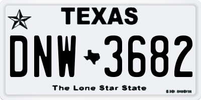 TX license plate DNW3682