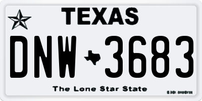 TX license plate DNW3683