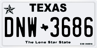 TX license plate DNW3686