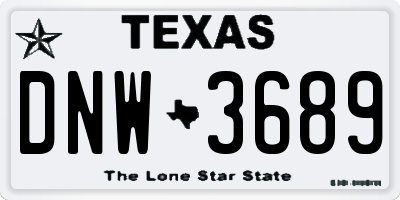 TX license plate DNW3689