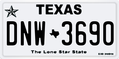 TX license plate DNW3690
