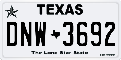 TX license plate DNW3692