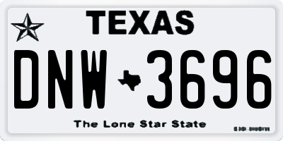 TX license plate DNW3696