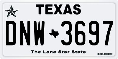 TX license plate DNW3697
