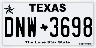 TX license plate DNW3698