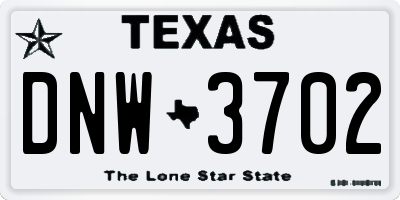 TX license plate DNW3702