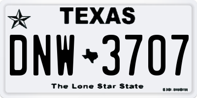 TX license plate DNW3707