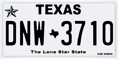 TX license plate DNW3710