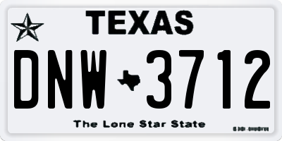 TX license plate DNW3712