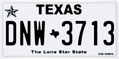 TX license plate DNW3713
