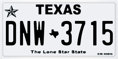 TX license plate DNW3715