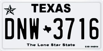 TX license plate DNW3716