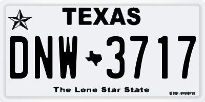 TX license plate DNW3717