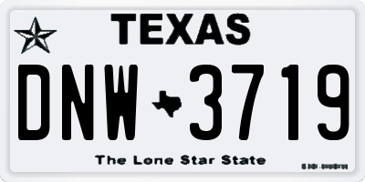 TX license plate DNW3719