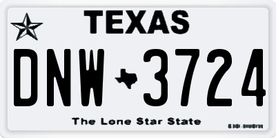 TX license plate DNW3724