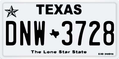 TX license plate DNW3728