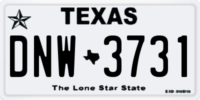 TX license plate DNW3731