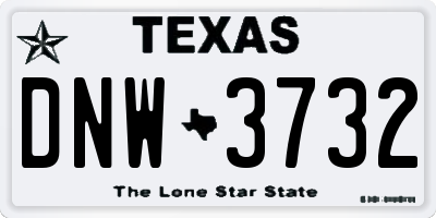 TX license plate DNW3732