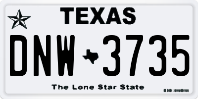TX license plate DNW3735