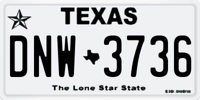 TX license plate DNW3736