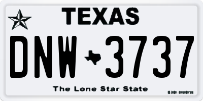 TX license plate DNW3737