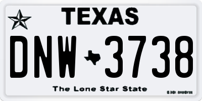 TX license plate DNW3738