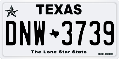 TX license plate DNW3739