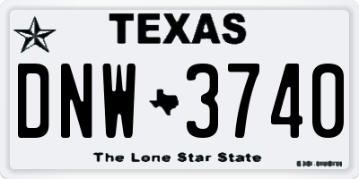 TX license plate DNW3740