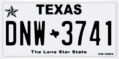 TX license plate DNW3741